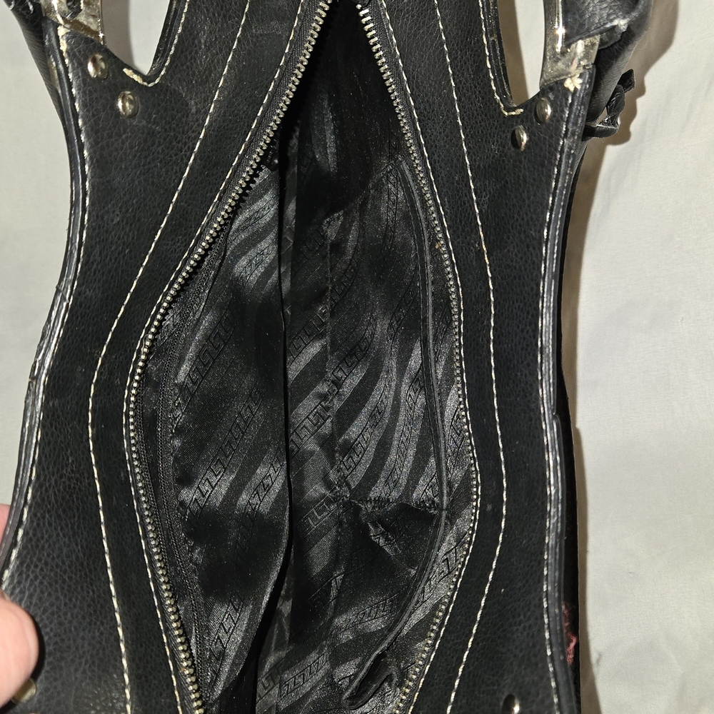 Classic Black Faux Leather Tote Bag - Unbranded - Picture 6 of 9